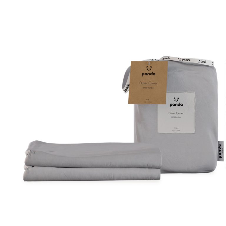 Panda Kids 100 Bamboo Bedding Duvet Cover | Quiet Grey